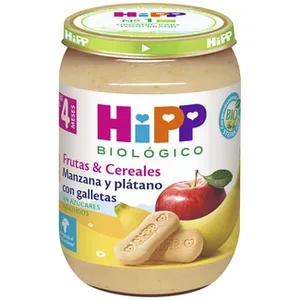 Tarrito de Manzana y Plátano con Galletas Ecológico desde 4 Meses sin Azúcares Añadidos Hipp Biologico