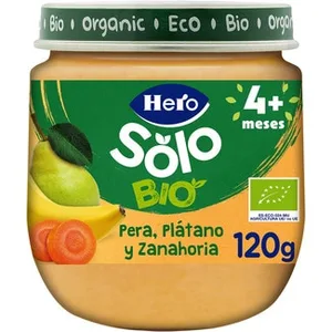 Tarrito de Pera Plátano y Zanahoria 100% Ecológico y sin Gluten desde 4 Meses Hero Solo