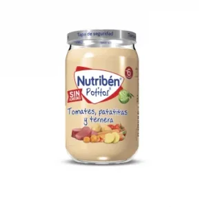 Tarrito de Ternera con Patatas y Zanahorias desde los 6 Meses Nutribén Potitos sin Gluten 235 G.