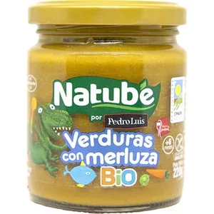 Tarrito de Verduras con Merluza Ecológico sin Gluten desde 6 Meses  Natube BIO 220 G