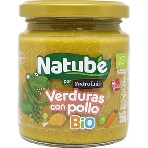 Tarrito de Verduras con Pollo Ecológico sin Gluten desde 6 Meses  Natube BIO 220 G