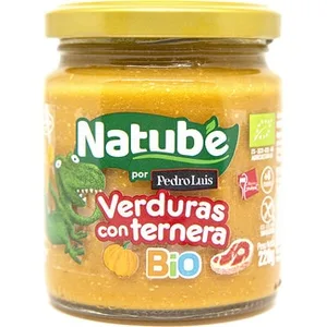 Tarrito de Verduras con Ternera Ecológico sin Gluten desde 6 Meses  Natube BIO 220 G