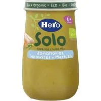 Tarrito de Zanahorias, Guisantes y Merluza desde 6 Meses Ecológico Hero Solo sin Gluten 190 G.