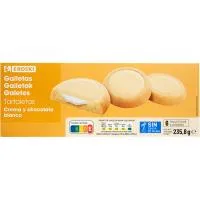 Tartaleta Crema de Chocolate Blanco Eroski, Caja 235,8 G