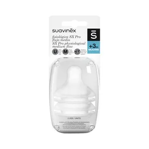 Suavinex Tetinas Fisiológicas SX Pro de Silicona, M (flujo Medio), a Paritr de 3 Meses Suavinex 2 Uds.