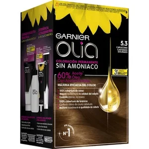 Tinte Capuccino Castaño Dorado Nº 5.3 Coloración Permanente con Aceites Florales Naturales sin Amoniaco Garnier Olia
