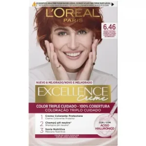 Tinte Creme Nº 6.46 Rubio Oscuro Cobre Caoba L'oréal Excellence 1 Ud.