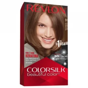 Tinte de Cabello Permanente sin Amoniaco Tono 51 Castaño Claro Revlon Colorsilk 1 Ud.