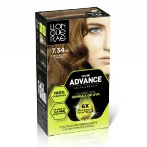 Tinte de Cabello Permanente Tono 7.34 Rubio Dorado Cobrizo Llongueras Color Advance 1 Ud.