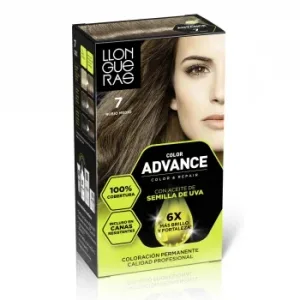 Tinte de Cabello Permanente Tono 7 Rubio Medio Llongueras Color Advance 1 Ud.