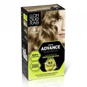 Tinte de Cabello Permanente Tono 8 Rubio Claro Llongueras Color Advance 1 Ud.