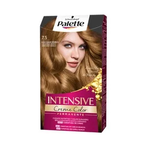 Palette Tinte de Pelo Permanente Tono 7.5 Rubio Dorado Caramelo Palette Intensive Creme Color.