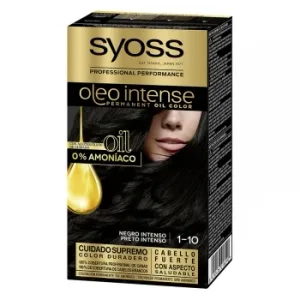 Tinte Permanente sin Amoniaco 1-10 Negro Intenso Oleo Intense Syoss 1 Ud.