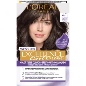 Tinte Permanente Tono 4.11 Castaño Ceniza Intenso Excellence Cool Creme L'oréal Paris 1 Ud.