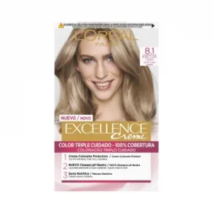 Tinte Permanente Tono 8.1 Rubio Claro Ceniza Excellence Creme L'oréal Paris 1 Ud.