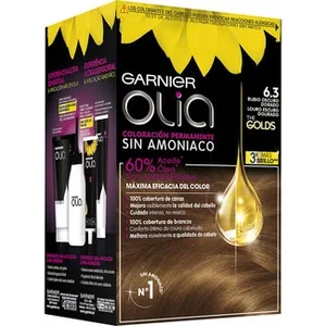 Tinte Rubio Oscuro Dorado Nº 6.3 Coloración Permanente con Aceites Florales Naturales sin Amoniaco Garnier Olia