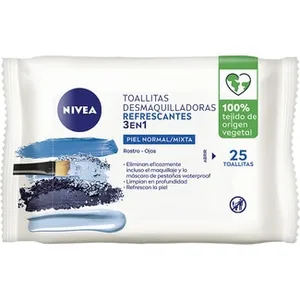 Toallitas Desmaquilladoras Refrescantes 3 en 1 para Rostro y Ojos para Piel Normal/mixta Nivea