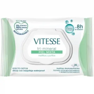 Toallitas Desmaquillantes Piel Mixta Efecto Detox Vitesse Mineral 25 Ud.