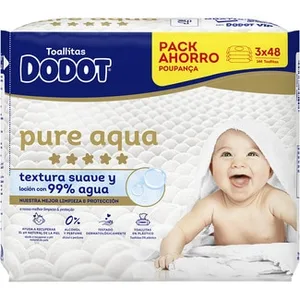 Toallitas Infantiles Aqua Pure con Algodón 0% Perfume, Alcohol y Plástico Dodot 48 Unidades