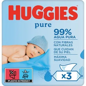 Toallitas Infantiles Pure 99% Agua Pack 3 sin Perfume Huggies 56 Unidades