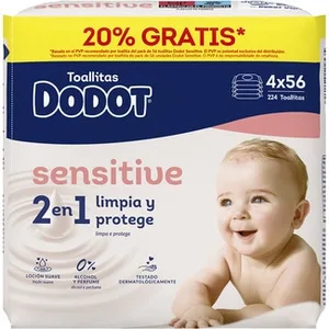 Toallitas Infantiles Sensitive sin Perfume Pack 4 X 54 Unidades  Dodot 216 Unidades