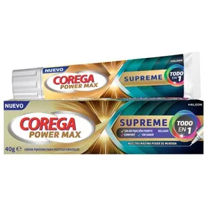 Corega Todo en 1 Supreme Crema Fijadora para Prótesis Dentales 70 G. 700 ML
