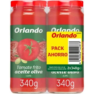 Tomate Frito en Aceite de Oliva Virgen Extra sin Gluten Pack 2  Orlando 340 G