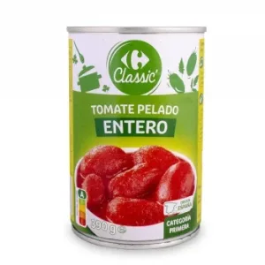 Tomate Natural Entero Pelado Classic Carrefour 240 G.