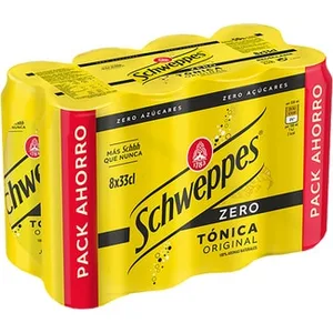 Tónica Original 100% Aromas Naturales Pack 8 Schweppes Zero