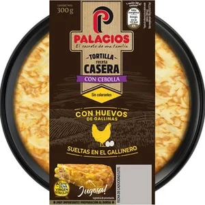 Tortilla de Patata Casera con Cebolla y Aove sin Gluten sin Lactosa Palacios