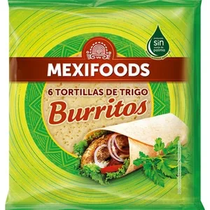 Tortillas de Trigo Burritos 6 Unidades  Mexifoods 370 G