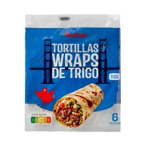 Producto Alcampo Tortillas de Trigo Wraps 6 Uds 375 G.