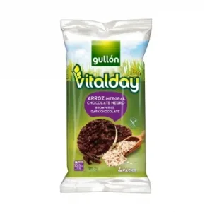 Tortitas de Arroz Integrales con Chocolate Negro Gullón Vitalday sin Gluten 105,2 G.