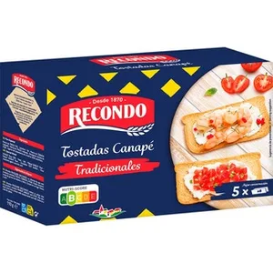 Tostadas para Canapé Tradicionales 5 Packs de 6 Unidades  Recondo 100 G