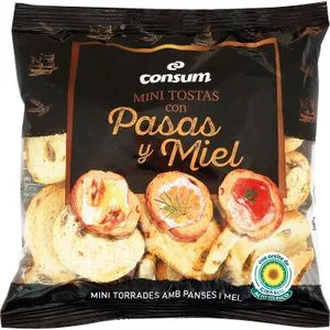 Tostaditas Toque Pasas y Miel 120 Gr