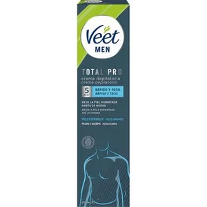 Total Pro Crema Depilatoria Masculina para Cuerpo y Piernas para Pieles Sensibles Veet MEN