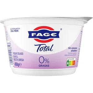 Total Yogur Griego Natural Desnatado 0% M.g. sin Azúcares Añadidos Fage