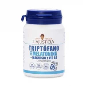Triptófano con Melatonina, Magnesio y Vitamina B6 en Comprimidos Ana María Lajusticia sin Gluten 60 Ud.