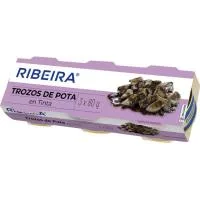 Trozos de Pota en Tinta Ribeira, Pack 3x80 G