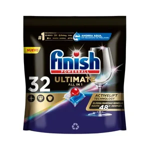 Finish Ultimate All en 1, Lavavajillas a Máquina, Formato Cápsula,32 Uds. 470 G