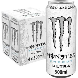 Ultra White Bebida Energética con Taurina y Ginseng Pack 4 Monster Energy