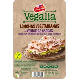 Vegalia Lonchas Vegetarianas con Veduras Asadas Berenjena, Calabacín, Pimientos y Aceituna Negra sin Gluten sin Lactosa Campofrio