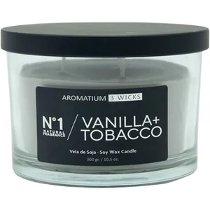 Vela Perfumada 3 Wicks Aroma Vainilla + Tobacco N.1  Aromatium 1 Unidad
