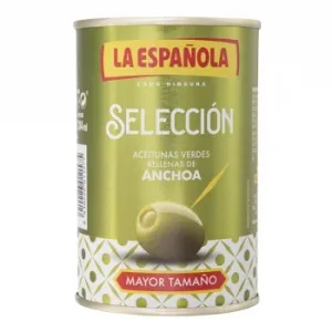 Aceitunas Verdes Rellenas de Anchoa la Española 130 G.