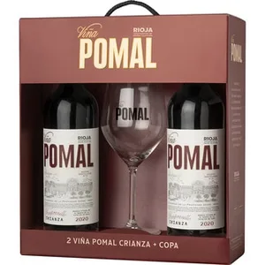 Vino Tinto Crianza Doca Rioja Estuche 2 + Regalo de 1 Copa de Cristal Viña Pomal