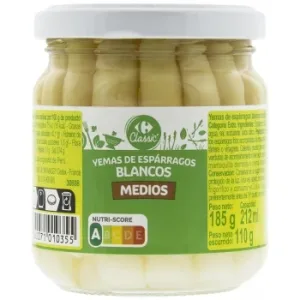 Yemas de Esparragos Blancos Medios Classic Carrefour 110 G.