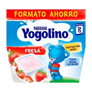 Yogolino Postre Lácteo de Fresa, Adaptado para Bebés Partir de 8 Meses Yogolino de Nestlé 8 X 100 G. 800 G