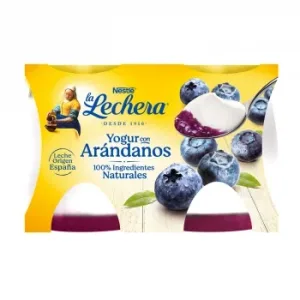 Yogur con Arándanos Nestlé la Lechera Pack de 2 Unidades de 125 G.