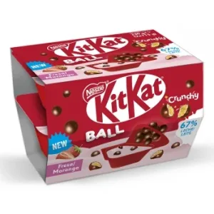 Yogur de Fresa con Bolitas Cubiertas de Chocolate Mix-in Nestlé Kit Kat Pack de 2 Unidades de 115 G.