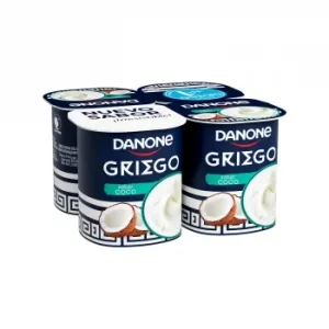 Yogur Griego con Coco Danone sin Gluten Pack de 4 Unidades de 110 G.